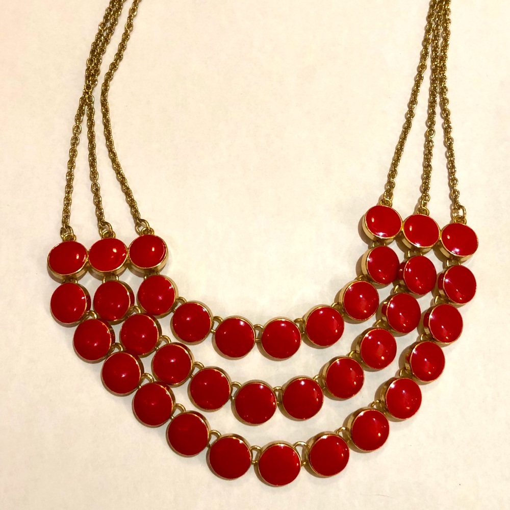 Red Button Necklace